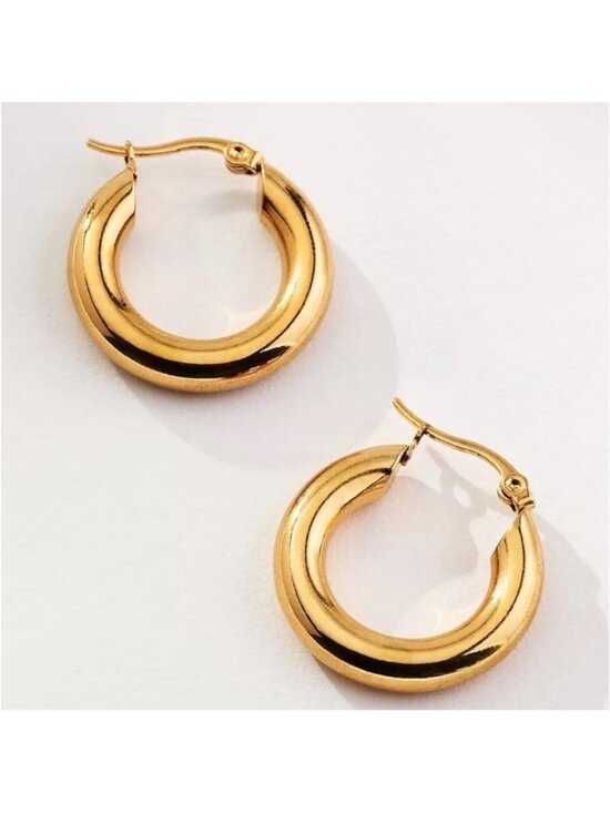 Jewelry - New! Classic Minimalist Gold Hoop Earrings (3041) NWOT